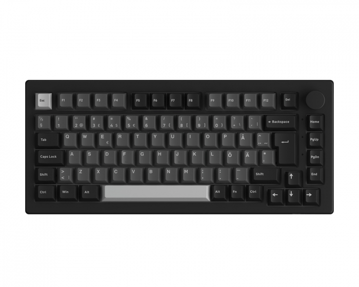Akko 5075B Plus-S Black & Silver Trådlöst Tangentbord - Svart [V3 Cream Blue Pro]